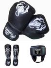 Kit Muay Thai,Kickboxing Luva+caneleira+protetor De Cabeça Talenttos sport fight