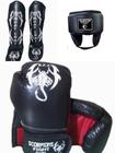 Kit Muay Thai,Kickboxing Luva+caneleira+protetor De Cabeça Talenttos sport fight