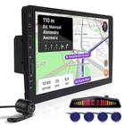 Kit Multimídia 1 Din 9 Polegadas + Câmera Ré + Sensor Ré Azul Bora 2000 2001 2002 2003 2004 2005 USB Bluetooth