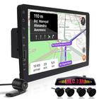 Kit Multimídia 1 Din 9 Polegadas + Câmera Ré + Sensor Ré Preto Fosco Emborrachado Tigra USB Bluetooth