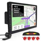 Kit Multimídia 1 Din 9 Polegadas + Câmera Ré + Sensor Ré Vermelho Suzuki Swift 1998 1999 2000 2001 USB Bluetooth