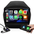 Kit Multimidia 2 Din Android com Bluetooth Carplay Wifi GPS + Moldura de 9 Polegadas + Camera de ré