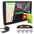 Kit Multimídia 9 Polegadas Android + Câmera Ré + Sensor Ré Prata Ford Focus 2000 2001 2002 2003 Android Auto Carplay