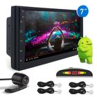 Kit Multimídia Android + Câmera Ré + Sensor Ré Branco Ford Ranger 2004 2005 2006 2007 2008 2009 Bluetooth 7 Polegadas Espelhamento