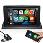 Kit multimidia android com função carplay e bluetooth + moldura 7 polegadas clio g2 + camera de ré