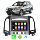 Kit Multimidia Android Santa Fé 2006 a 2012 7 Pol Android Auto + Moldura Painel