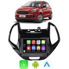 Kit Multimidia Ford Ka 2018 2019 2020 2021 7" CarPlay Android Auto Voz Google Siri Tv Bluetooth Gps