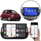 Kit Multimidia MP5 9" Fiat 500 2010-2015 CarPlay/Android-Auto + Câmera de Ré e Moldura Painel