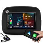 kit multimidia mp5 com bluetooth espelhamento e carplay + moldura de 7 polegadas + camera de ré