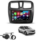 Kit Multimídia Sandero Logan 2015 / 2023 S/ Som Orig CarPlay AndroidAuto 7 Pol USB BT FM