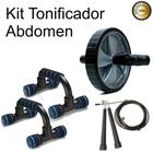 Kit Musculação Roda + Suporte Fixo Treino De Braço + Corda - Infinity