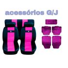 kit n7 capa p banco couro rosa+acessórios apollo