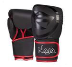 Kit Naja Luva Boxe+Bandagem+Protetor Bucal-Preto/Vermelho-Tam 16 Oz