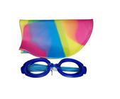 Kit Natação com Touca e Óculos de Silicone Colorido