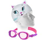 Kit Natação Speedo Óculos Candy + Touca Snow Cat Silicone Infantil 2 a 6 anos