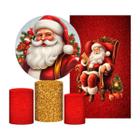 Kit Natal Painel Redondo + Trio Capas + Retangular Tecido