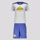 Kit NBA Los Angeles Lakers Infantil Branca e Roxa - Braziline