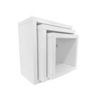 Kit Nicho Cubo 3 Peças MDF Branco 29-24-19x10cm