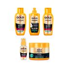 Kit Niely Gold Compridos Shampoo+Cond+Pentear+Masc+Silicone