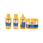 Kit Niely Gold Liso Pleno Shampoo+Cond+Cr Pentear+Masc