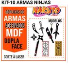 Kit ninja Naruto 10 ítens brinquedo mdf resistente seguro