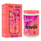 kit novex infusão de colágeno shampoo + condicionador + creme tratamento p/ cabelos sem brilho 1kg