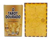 Kit O Tarot Dourado Extra Grande e Porta Tarô Caixa Madeira