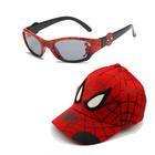 Kit Oculos Escuro + Boné Infantil Homem Aranha Spider Man
