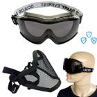 Kit Oculos Protecao Paintball Anti Risco Anti Embaçante Balistico UV Ca Mascara Meia Face Telada