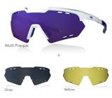 Kit óculos solar hb shield compact r multi purple, gray, yellow