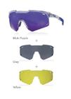 Kit óculos solar hb shield evo r multi purple / gray / yellow