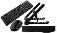 Kit Office - Suporte p/Note, Teclado E Mouse com fio Movitec, Keypad c/apoio de pulso - MASTICMOL e Movitec