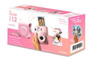 Kit Oficial Fujifilm Instax Mini 12 Rosa Câmera + Pack 10 filmes Macaron + Bolsa Rosa Gloss