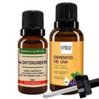 Kit Óleo Essen. Wintergreen 20Ml + Vegetal Sementes Uva 30Ml - Essência Do Brasil