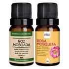 Kit Óleo Essencial Noz-Moscada + Vegetal Rosa Mosqueta 10ml - Essência do Brasil