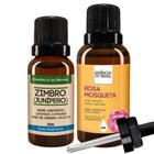 Kit Óleo Essencial Zimbro 20Ml + Vegetal Rosa Mosqueta 30Ml