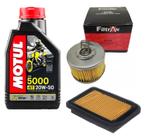 Kit óleo motul 5000 20w-50 4t 1l + 1 filtro + 1 filtro ar tecfil crosser 150 fazer 150 factor 150