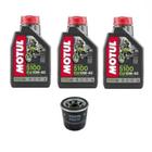 Kit Óleo Motul 5100 4t 10w40 C/ 3 Litros + Filtro De Óleo Fram Ph6017a - MOTUL