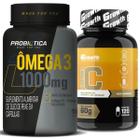 Kit Omega 3 100 Caps Probiotica + Vitamina C 120 Caps Growth