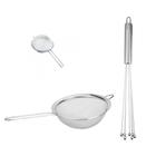 Kit Omelete - Batedor de Ovos + Peneira Aço Inox