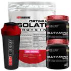 Kit Optimum Isolate Whey Protein 900G + 2X Glutamina 300G