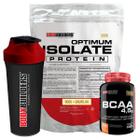 Kit Optimum Isolate Whey Protein 900g + BCAA 100g + Coqueteleira - Bodybuilders