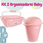 Kit organização infantil Organizador 3L Cesto 41L Balde 8L Baby Menina