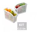 Kit Organizador de Geladeira Branco 2 Peças Cozinha Lavanderia - Plasvale