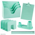 Kit Organizador de Mesa e Escritório Verde Pastel Maxcril