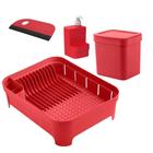 Kit Organizador De Pia Bancada Cozinha 4Pcs - Vermelho - OU