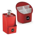 Kit Organizador De Talheres + Porta Detergente Uz Vermelho - Uz Utilidades