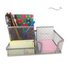 Kit Organizador Mesa para Escritório com 3 Partições Prata - Markys Store