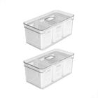 Kit Organizadores De Geladeira Cesto Triplo 5L 2 Peças - Ou