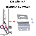 Kit P/ Tosa Higienica Pet Lâmina P/ Máquina +tesoura Curvada